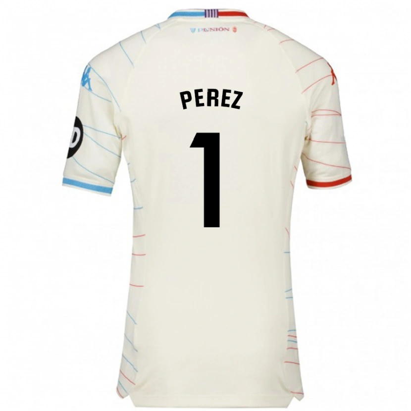 Danxen Homme Maillot Fer Pérez #1 Blanc Rouge Bleu Tenues Extérieur 2024/25 T-Shirt