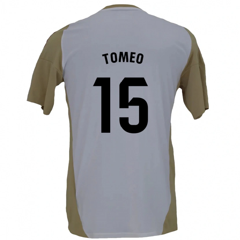 Danxen Homme Maillot Pablo Tomeo #15 Marron Blanc Tenues Extérieur 2024/25 T-Shirt