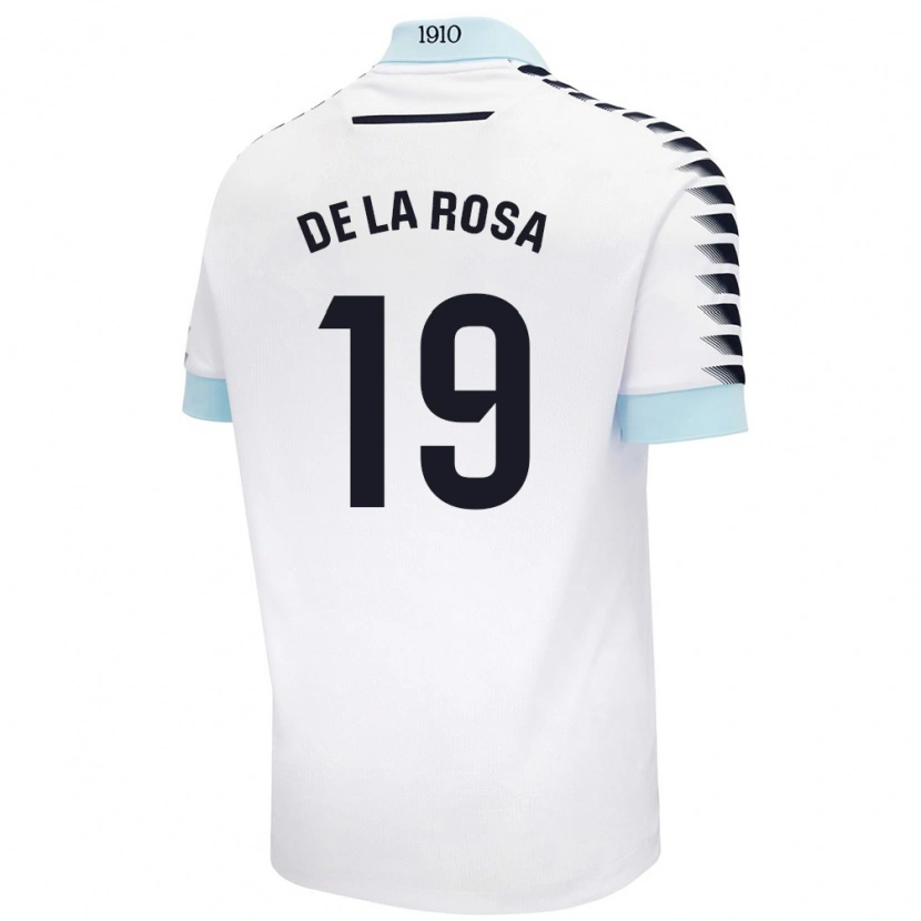 Danxen Homme Maillot José Antonio De La Rosa #19 Blanc Bleu Tenues Extérieur 2024/25 T-Shirt