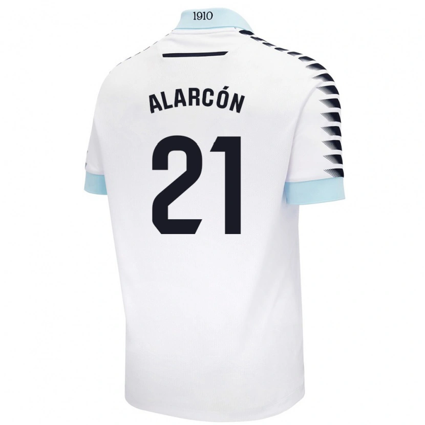 Danxen Homme Maillot Tomás Alarcón #21 Blanc Bleu Tenues Extérieur 2024/25 T-Shirt