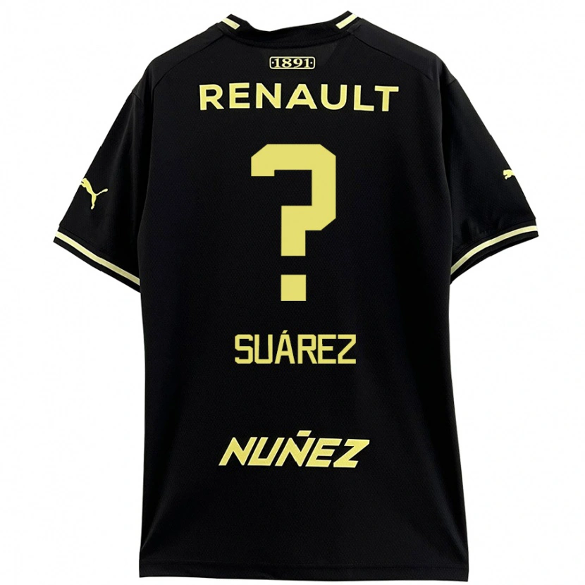 Danxen Homme Maillot Franco Suárez #0 Noir Jaune Tenues Extérieur 2024/25 T-Shirt