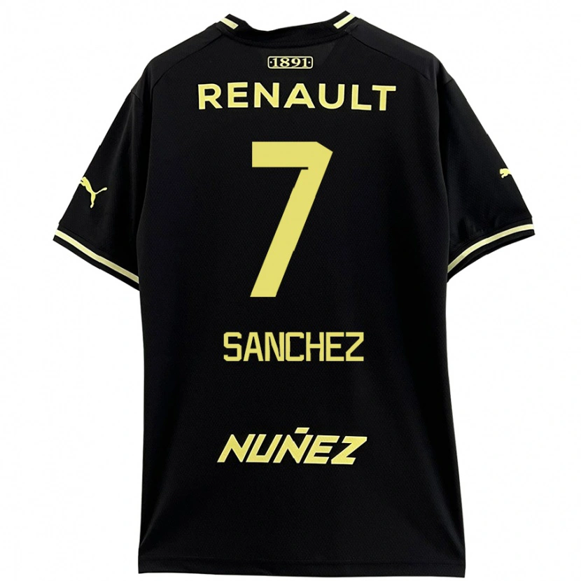 Danxen Homme Maillot Carlos Sánchez #7 Noir Jaune Tenues Extérieur 2024/25 T-Shirt