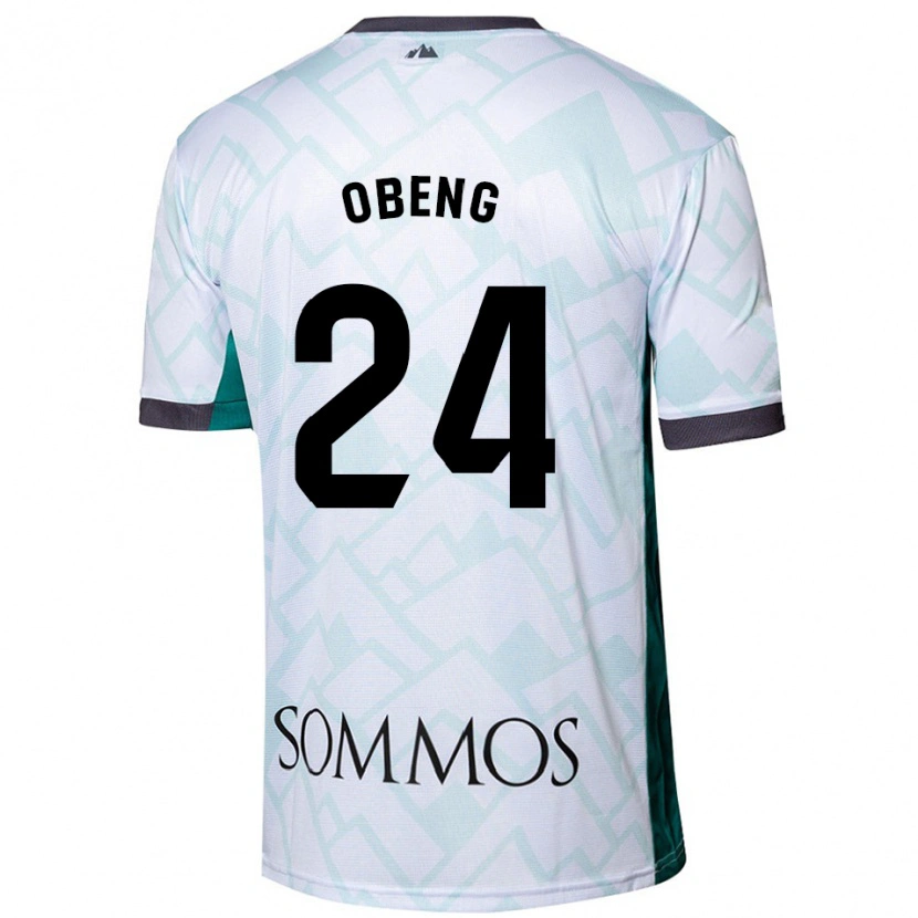 Danxen Homme Maillot Samuel Obeng #24 Blanc Vert Tenues Extérieur 2024/25 T-Shirt