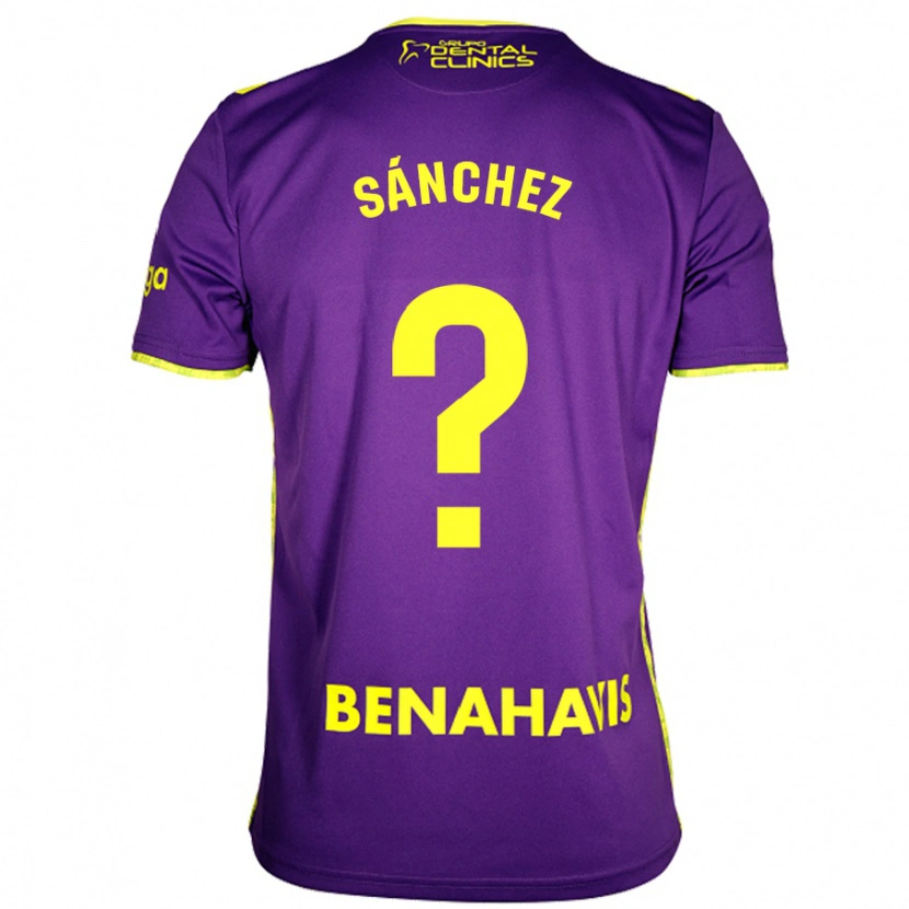 Danxen Homme Maillot Álvaro Sánchez #0 Violet Jaune Tenues Extérieur 2024/25 T-Shirt