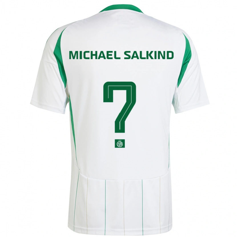 Danxen Homme Maillot Liav Michael Salkind #0 Blanc Vert Tenues Extérieur 2024/25 T-Shirt