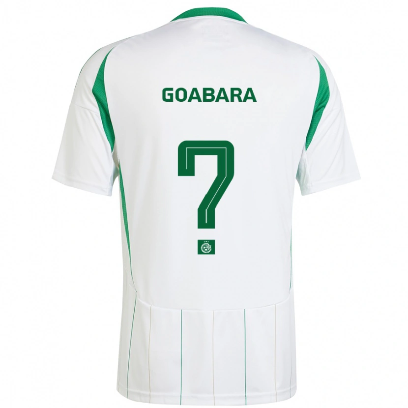 Danxen Homme Maillot Ibrahim Goabara #0 Blanc Vert Tenues Extérieur 2024/25 T-Shirt