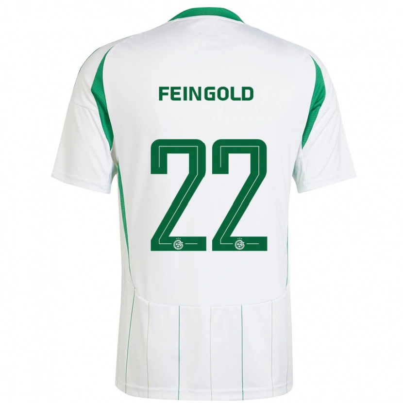 Danxen Homme Maillot Ilay Feingold #22 Blanc Vert Tenues Extérieur 2024/25 T-Shirt