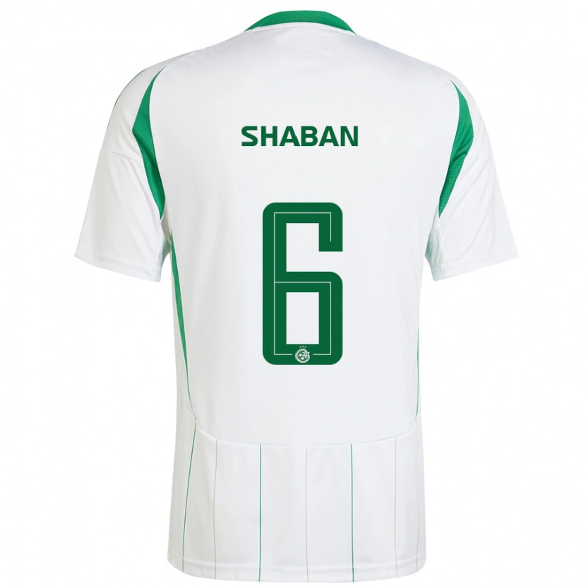 Danxen Homme Maillot Loay Shaban #6 Blanc Vert Tenues Extérieur 2024/25 T-Shirt