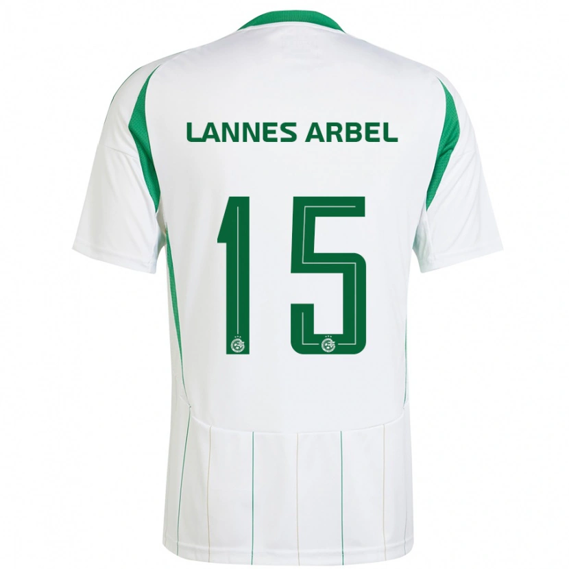 Danxen Homme Maillot Tomer Lannes Arbel #15 Blanc Vert Tenues Extérieur 2024/25 T-Shirt