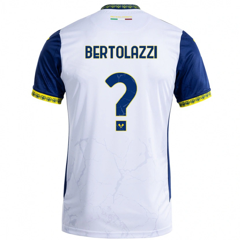 Danxen Homme Maillot Giovanni Bertolazzi #0 Blanc Bleu Tenues Extérieur 2024/25 T-Shirt