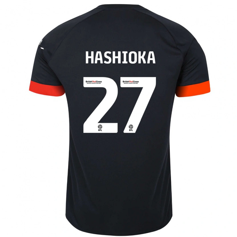 Danxen Homme Maillot Daiki Hashioka #27 Noir Orange Tenues Extérieur 2024/25 T-Shirt