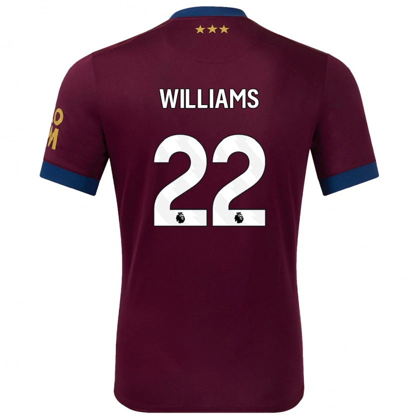 Danxen Homme Maillot Evie Williams #22 Marron Tenues Extérieur 2024/25 T-Shirt