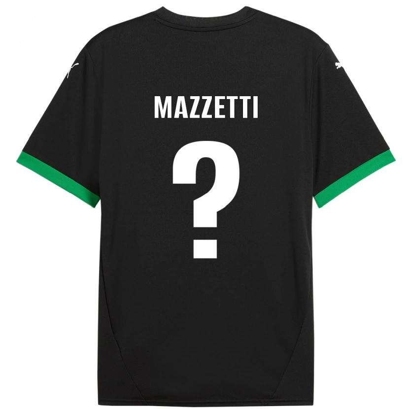 Danxen Femme Maillot Riccardo Mazzetti #0 Noir Vert Foncé Tenues Domicile 2024/25 T-Shirt