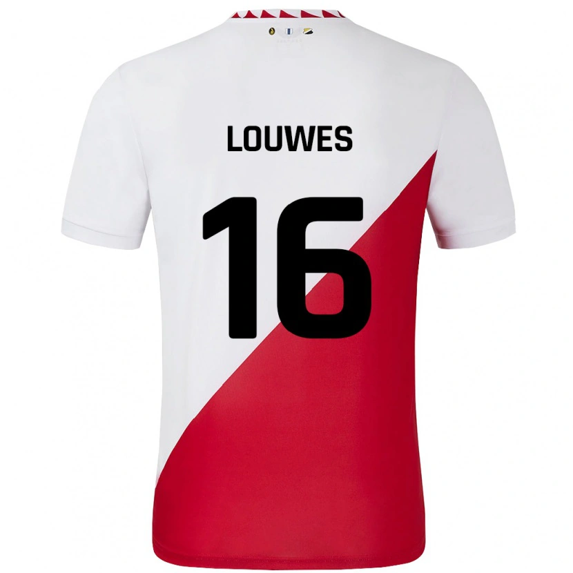 Danxen Femme Maillot Puck Louwes #16 Blanc Rouge Tenues Domicile 2024/25 T-Shirt