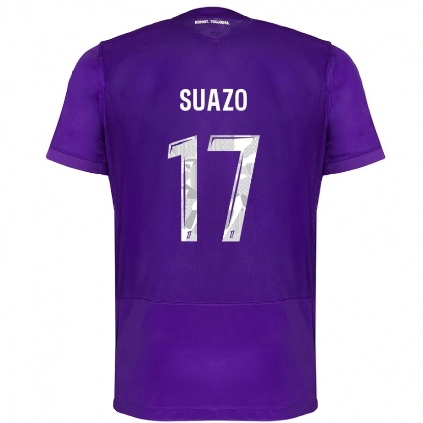 Danxen Femme Maillot Gabriel Suazo #17 Violet Blanc Tenues Domicile 2024/25 T-Shirt