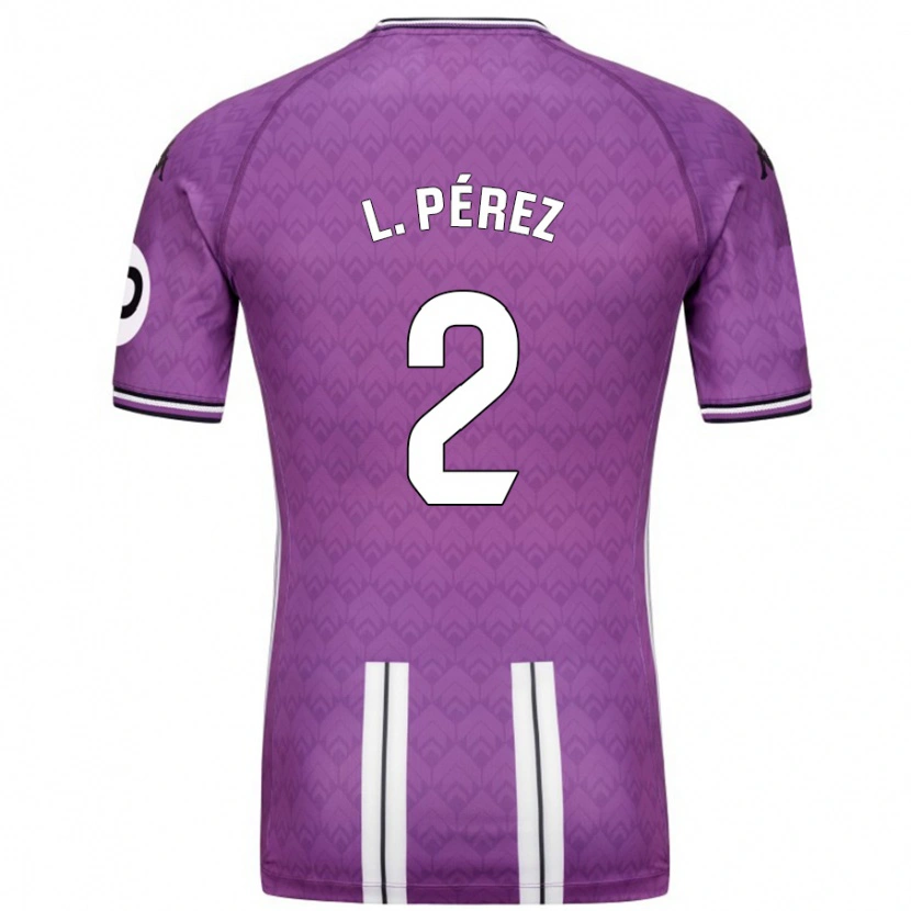 Danxen Femme Maillot Luis Pérez #2 Violet Blanc Tenues Domicile 2024/25 T-Shirt