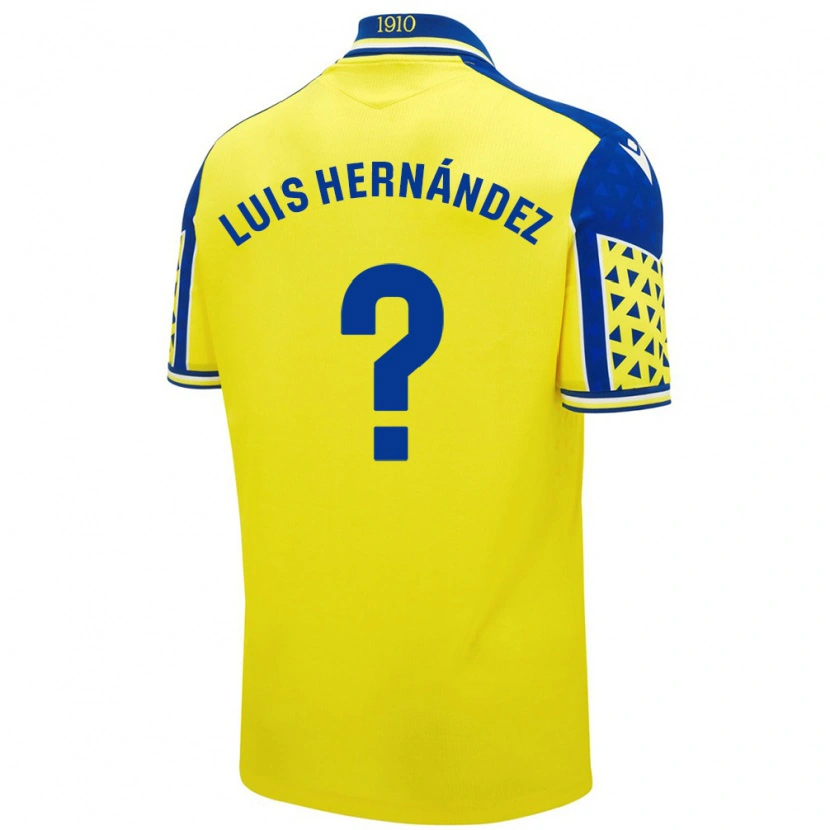 Danxen Femme Maillot Luis Hernández #0 Jaune Bleu Tenues Domicile 2024/25 T-Shirt