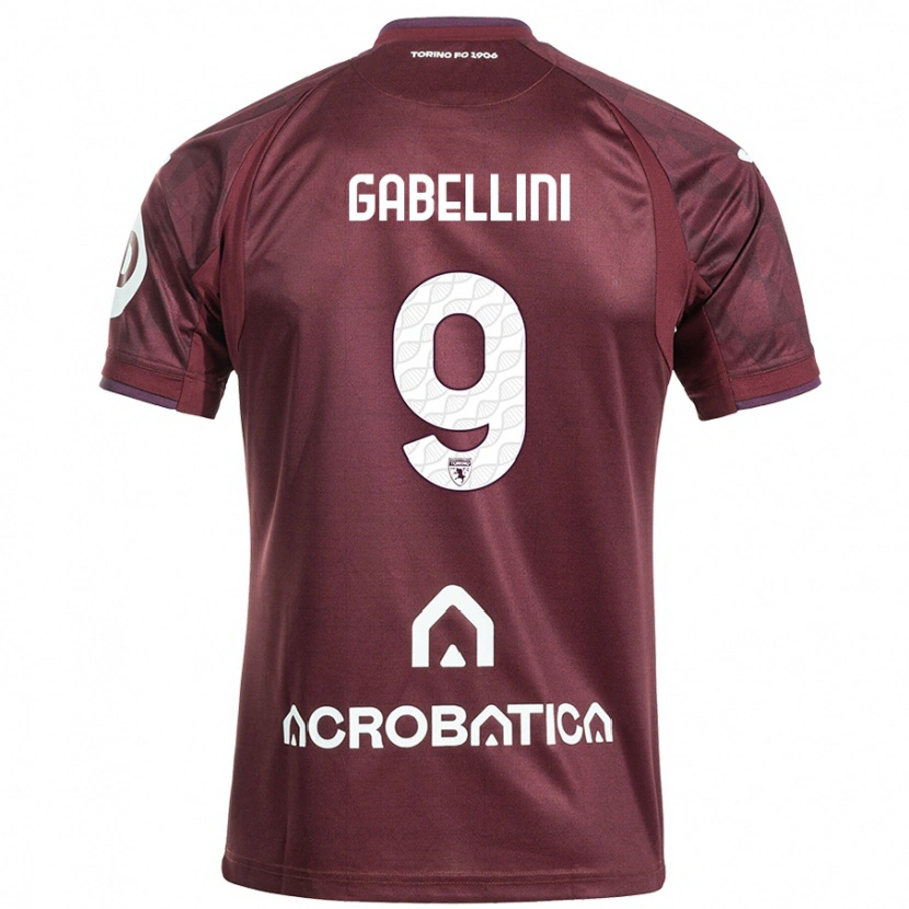 Danxen Femme Maillot Tommaso Gabellini #9 Bordeaux Blanc Tenues Domicile 2024/25 T-Shirt