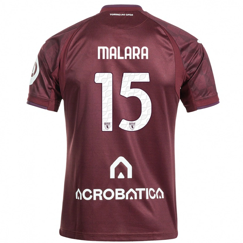 Danxen Femme Maillot Sara Malara #15 Bordeaux Blanc Tenues Domicile 2024/25 T-Shirt