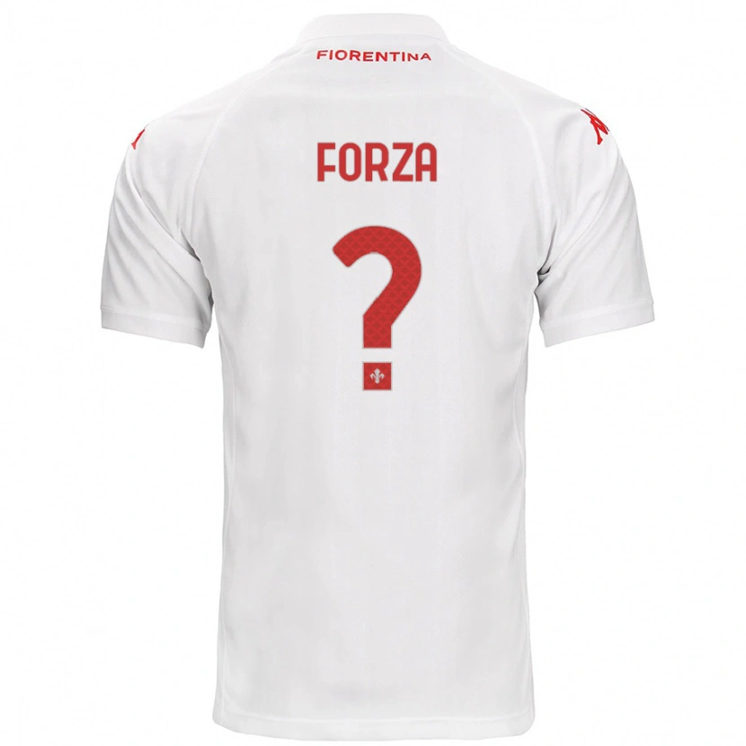 Danxen Femme Maillot Francesco Forza #0 Blanc Tenues Extérieur 2024/25 T-Shirt