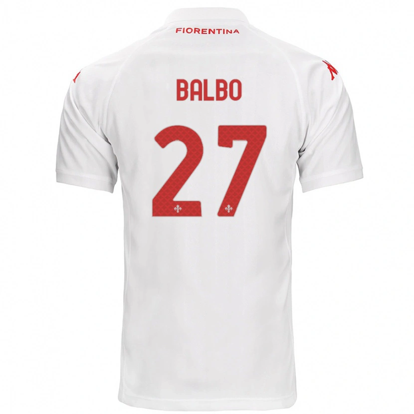 Danxen Femme Maillot Luis Balbo #27 Blanc Tenues Extérieur 2024/25 T-Shirt