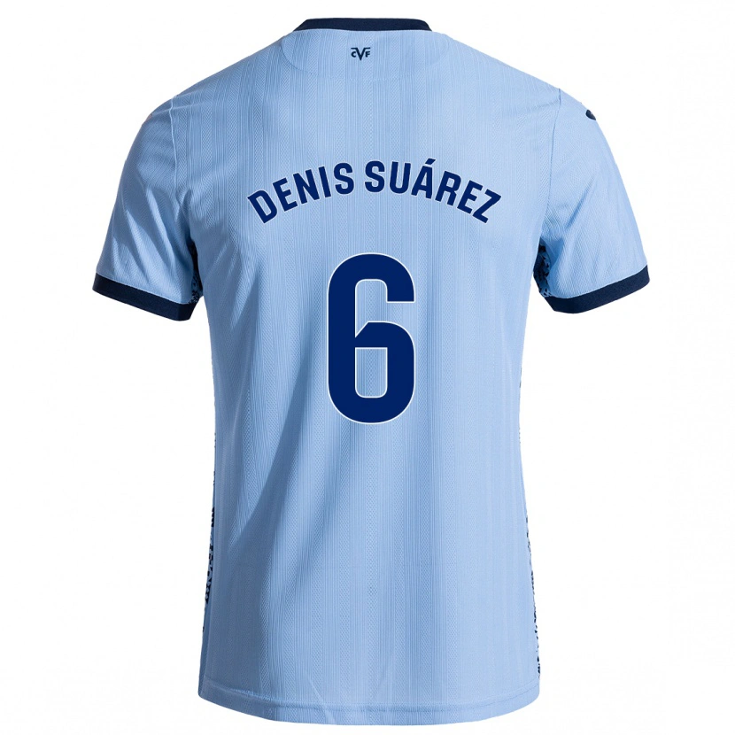 Danxen Femme Maillot Denis Suárez #6 Bleu Ciel Tenues Extérieur 2024/25 T-Shirt