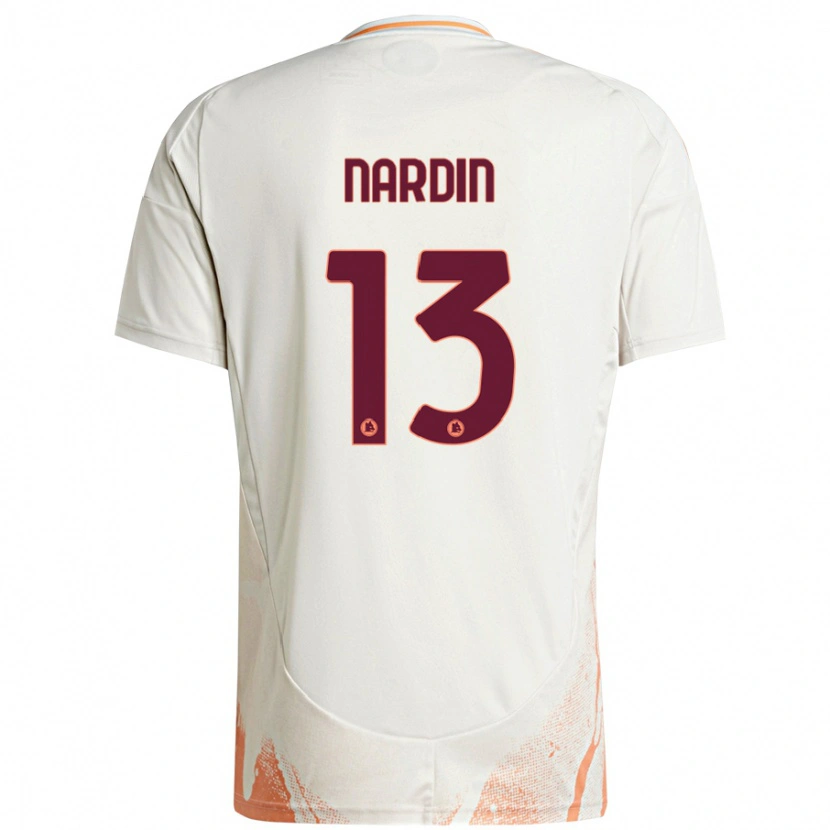 Danxen Femme Maillot Federico Nardin #13 Crème Blanc Orange Tenues Extérieur 2024/25 T-Shirt