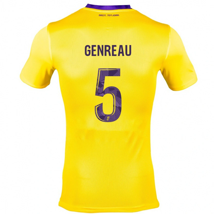 Danxen Femme Maillot Denis Genreau #5 Jaune Violet Tenues Extérieur 2024/25 T-Shirt