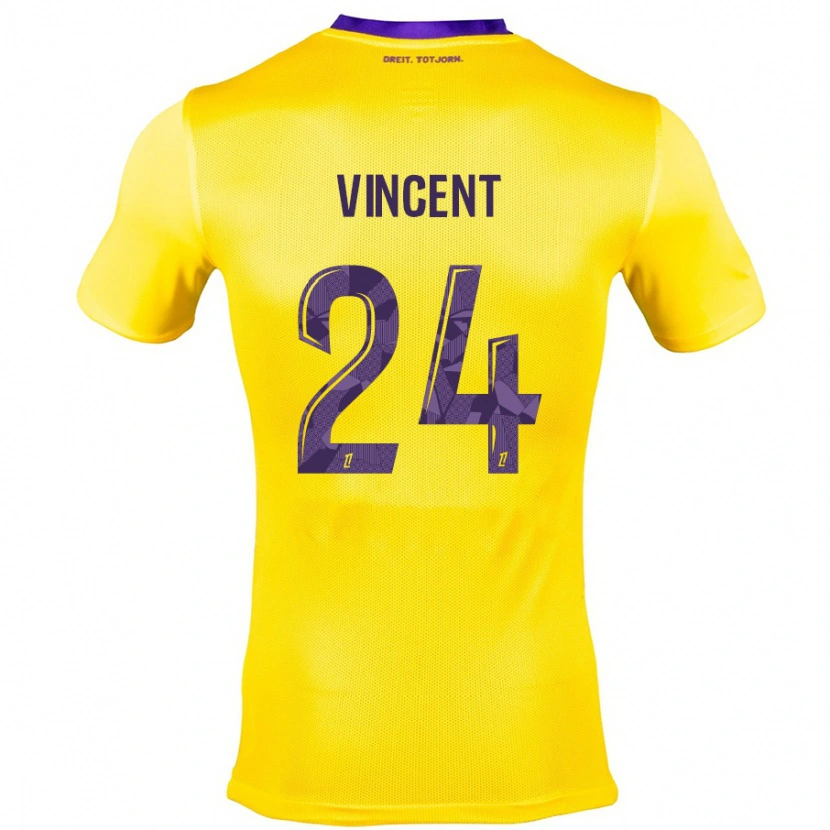 Danxen Femme Maillot Magalie Vincent #24 Jaune Violet Tenues Extérieur 2024/25 T-Shirt