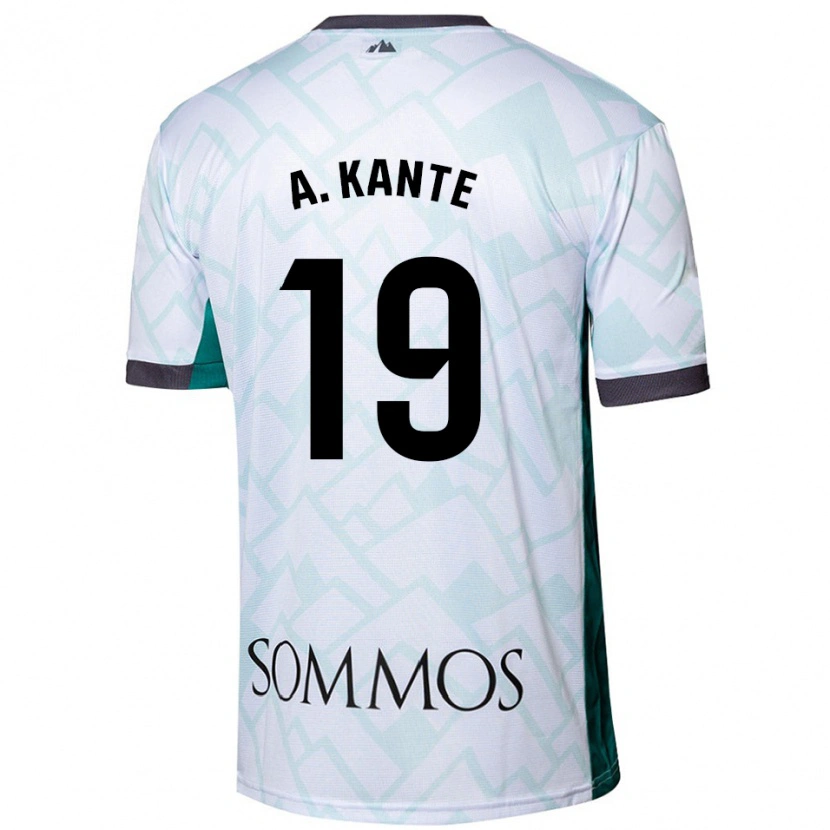 Danxen Femme Maillot Abou Kanté #19 Blanc Vert Tenues Extérieur 2024/25 T-Shirt