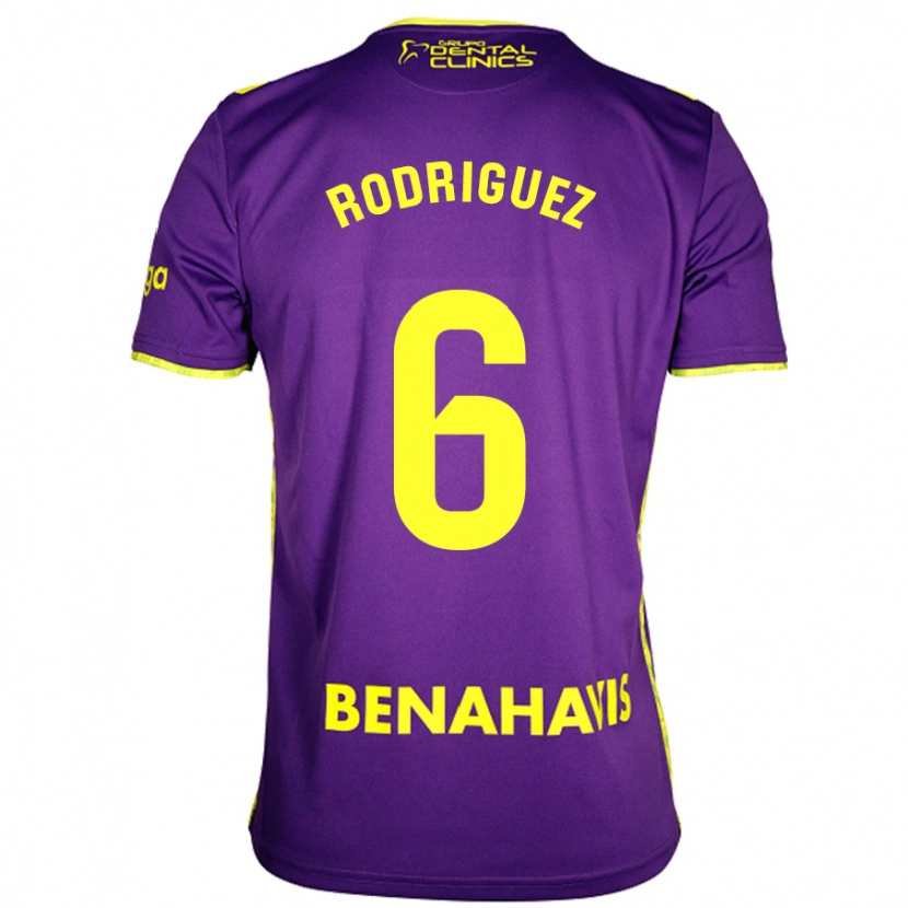 Danxen Femme Maillot Rafa Rodríguez #6 Violet Jaune Tenues Extérieur 2024/25 T-Shirt