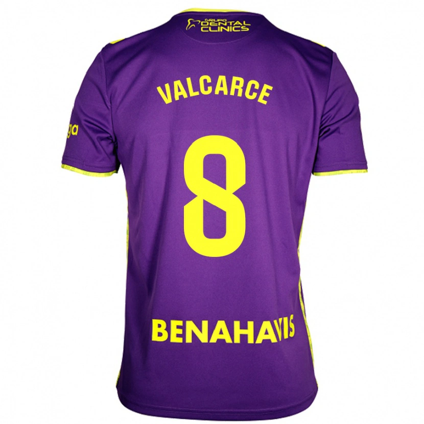 Danxen Femme Maillot Alejandro Valcarce #8 Violet Jaune Tenues Extérieur 2024/25 T-Shirt