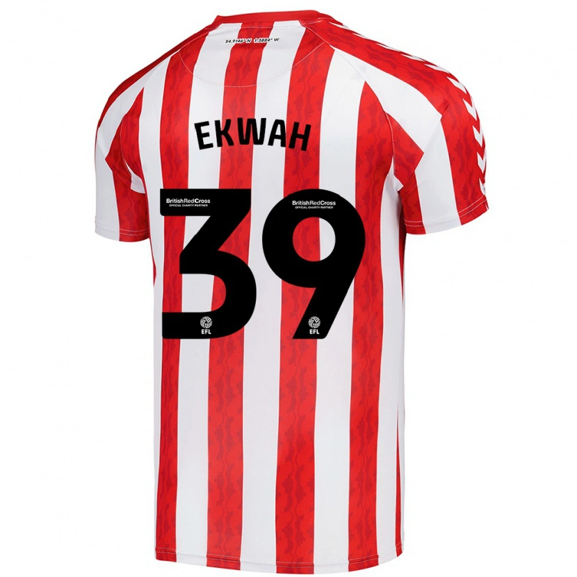 Danxen Enfant Maillot Pierre Ekwah #39 Rouge Blanc Tenues Domicile 2024/25 T-Shirt