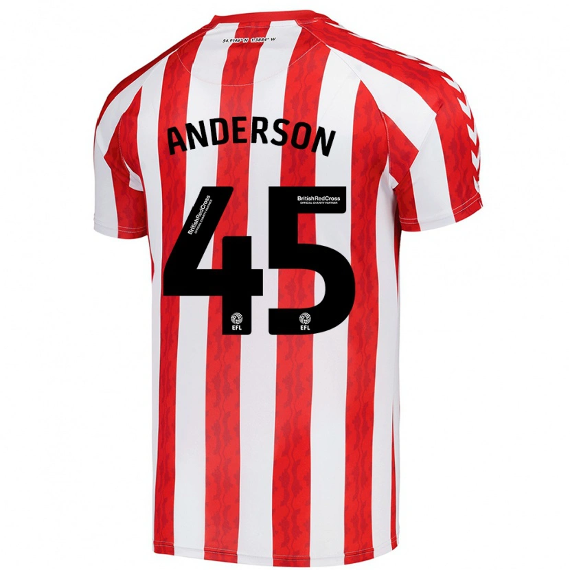 Danxen Enfant Maillot Joe Anderson #45 Rouge Blanc Tenues Domicile 2024/25 T-Shirt