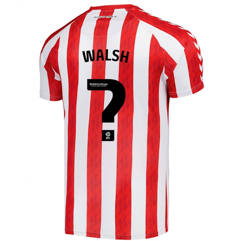 Danxen Enfant Maillot Rhys Walsh #0 Rouge Blanc Tenues Domicile 2024/25 T-Shirt