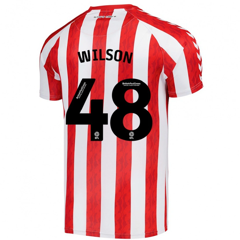 Danxen Enfant Maillot Callum Wilson #48 Rouge Blanc Tenues Domicile 2024/25 T-Shirt