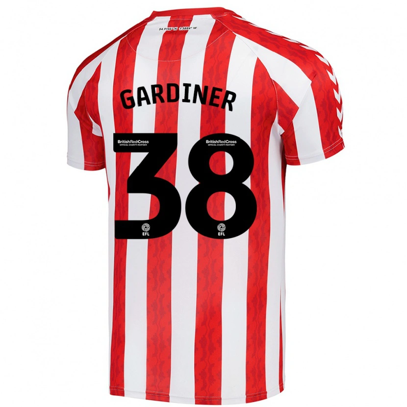 Danxen Enfant Maillot Harry Gardiner #38 Rouge Blanc Tenues Domicile 2024/25 T-Shirt