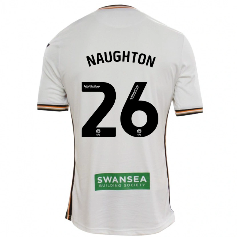 Danxen Enfant Maillot Kyle Naughton #26 Blanc Tenues Domicile 2024/25 T-Shirt