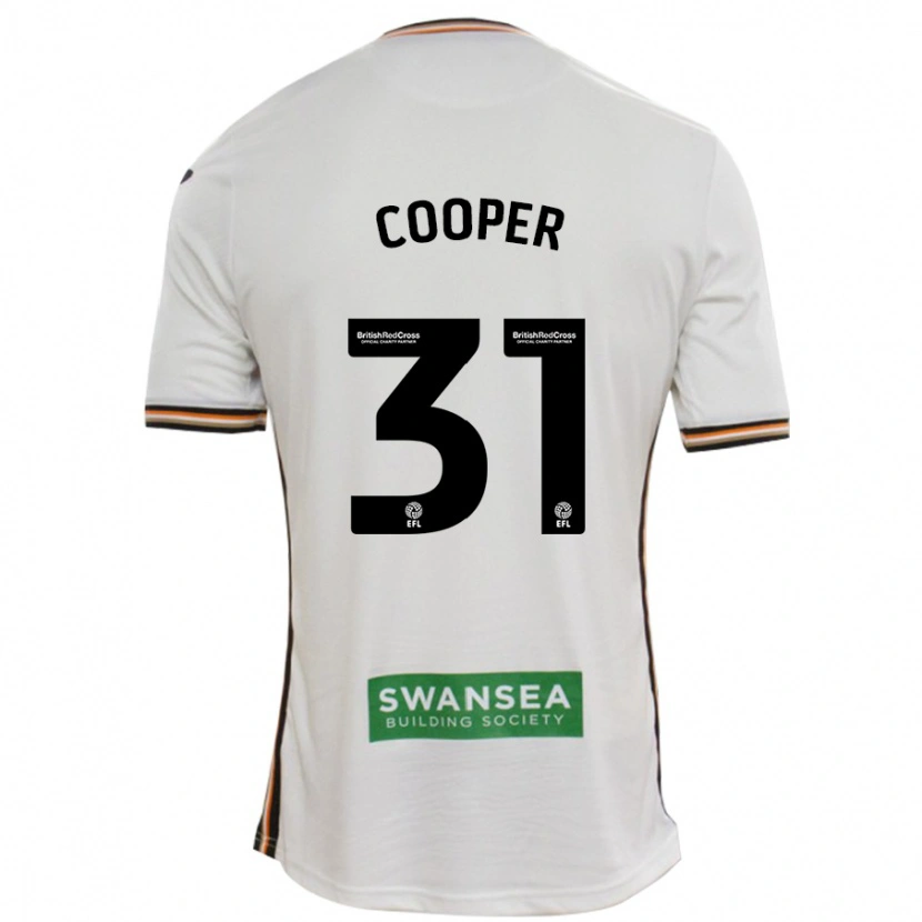 Danxen Enfant Maillot Oliver Cooper #31 Blanc Tenues Domicile 2024/25 T-Shirt