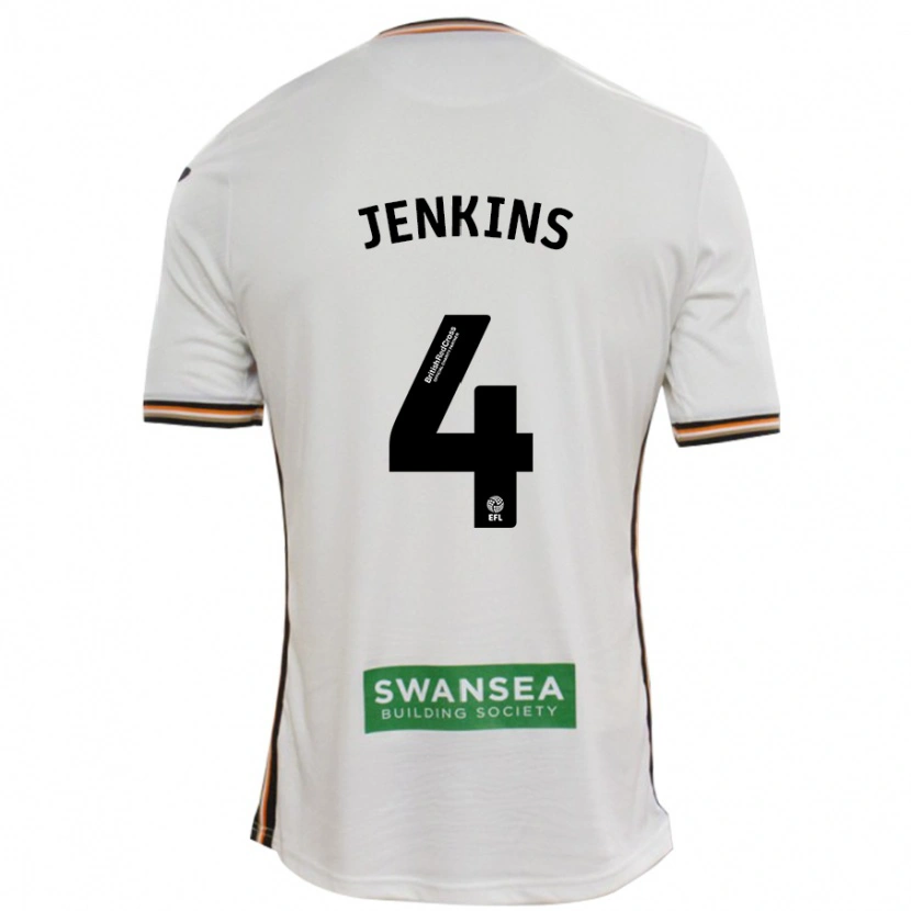 Danxen Enfant Maillot Shaunna Jenkins #4 Blanc Tenues Domicile 2024/25 T-Shirt