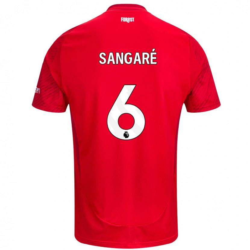 Danxen Enfant Maillot Ibrahim Sangaré #6 Rouge Blanc Tenues Domicile 2024/25 T-Shirt