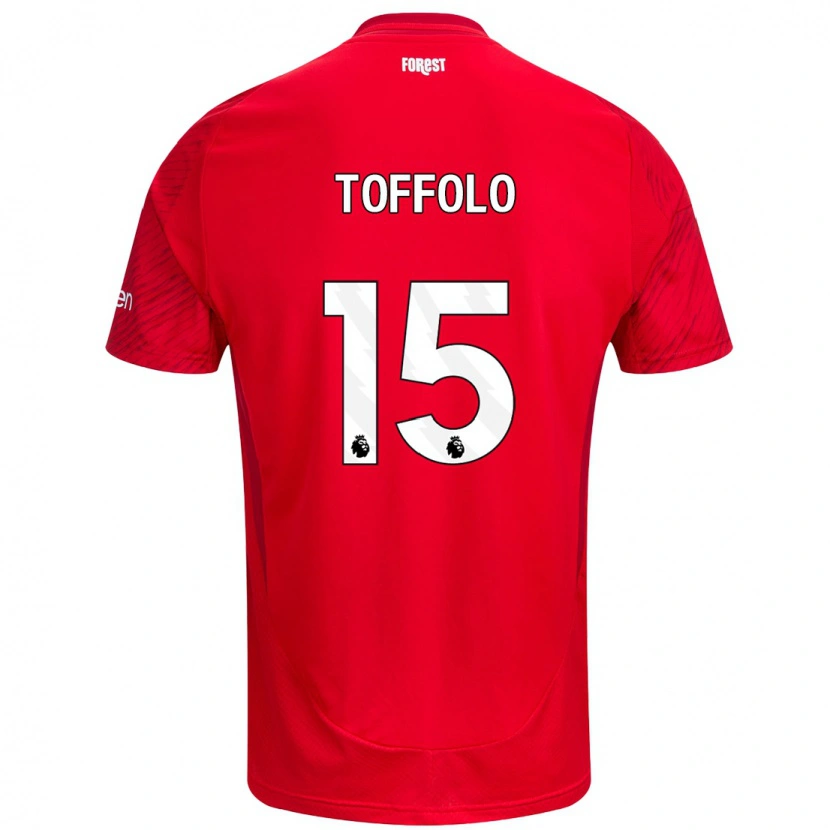 Danxen Enfant Maillot Harry Toffolo #15 Rouge Blanc Tenues Domicile 2024/25 T-Shirt