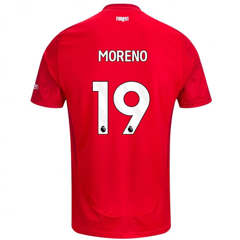 Danxen Enfant Maillot Álex Moreno #19 Rouge Blanc Tenues Domicile 2024/25 T-Shirt