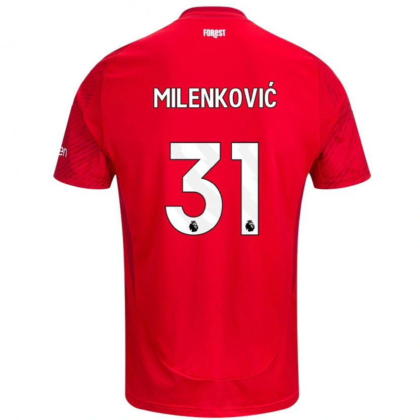 Danxen Enfant Maillot Nikola Milenković #31 Rouge Blanc Tenues Domicile 2024/25 T-Shirt