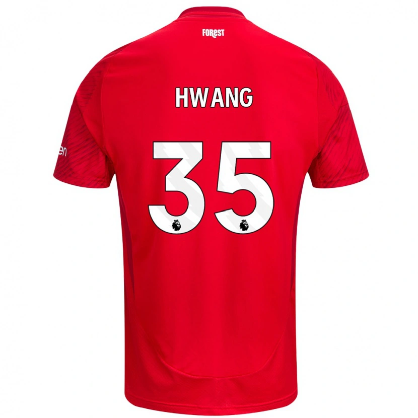 Danxen Enfant Maillot Ui-Jo Hwang #35 Rouge Blanc Tenues Domicile 2024/25 T-Shirt