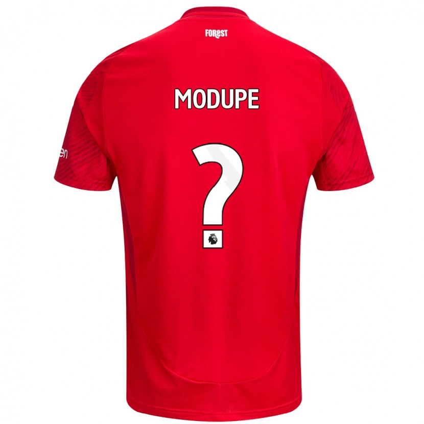 Danxen Enfant Maillot David Modupe #0 Rouge Blanc Tenues Domicile 2024/25 T-Shirt