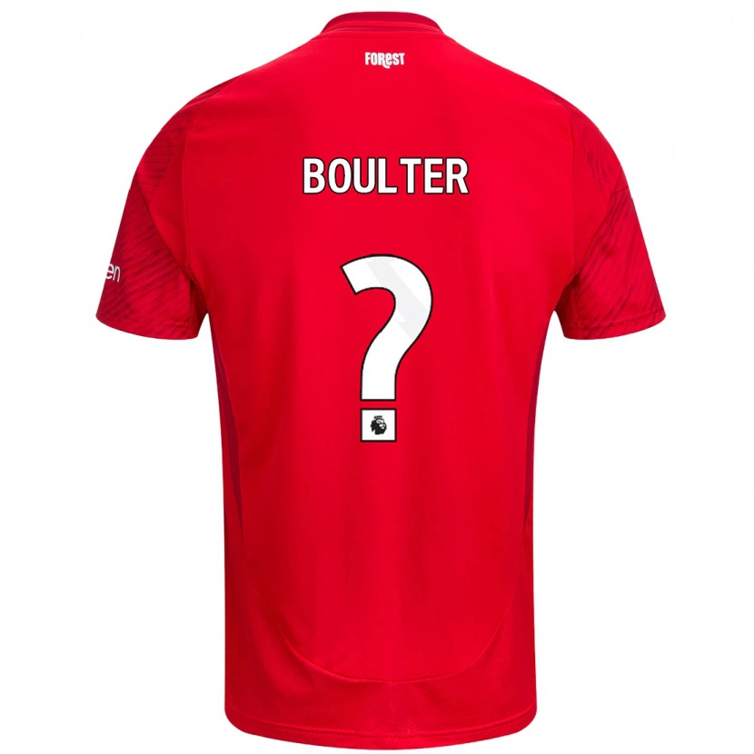 Danxen Enfant Maillot Evan Boulter #0 Rouge Blanc Tenues Domicile 2024/25 T-Shirt