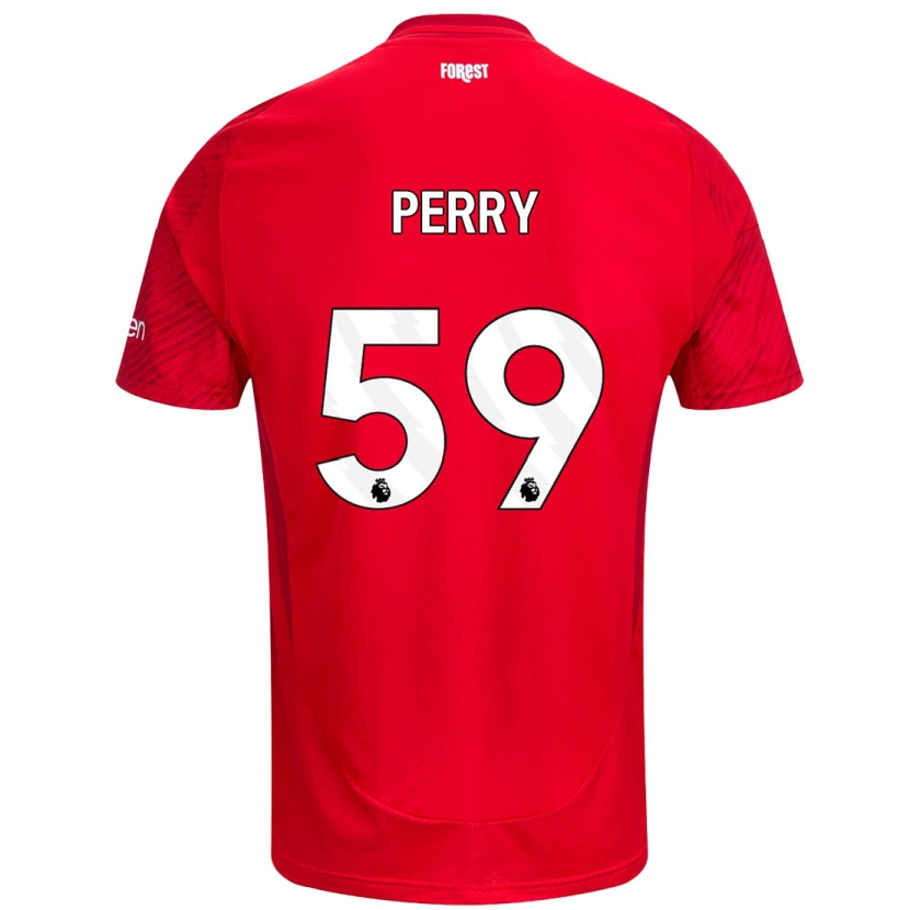 Danxen Enfant Maillot Ben Perry #59 Rouge Blanc Tenues Domicile 2024/25 T-Shirt