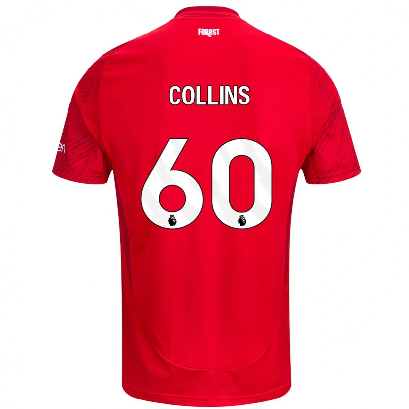 Danxen Enfant Maillot Sam Collins #60 Rouge Blanc Tenues Domicile 2024/25 T-Shirt