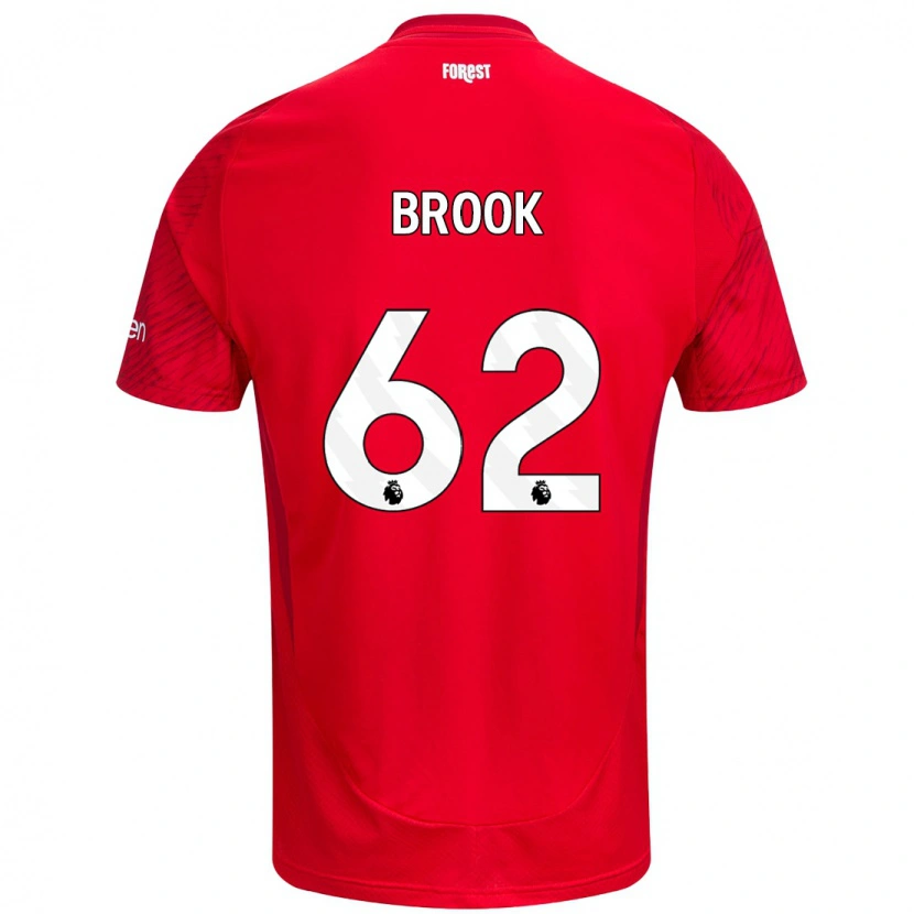 Danxen Enfant Maillot Will Brook #62 Rouge Blanc Tenues Domicile 2024/25 T-Shirt